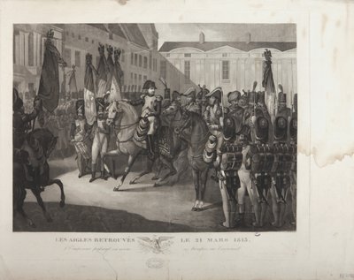 The Emperor reviewing his troops at the Carrousel, 21st March 1815, engraved by Moreau by Maximilien Pierre Kepfer
